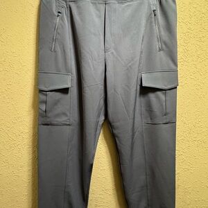 Athleta Gray Track Pants with Relaxed Fit and Articulated Knees